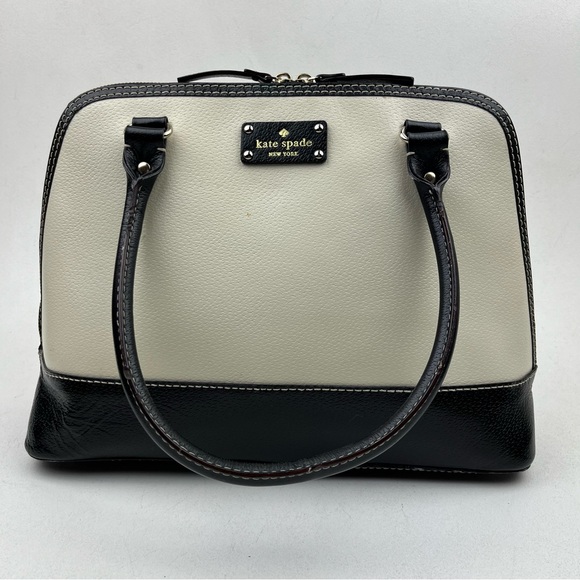 kate spade Handbags - KATE SPADE BERKELEY RACHELLE LANE PORCELAIN CREAM BLACK LEATHER SATCHEL